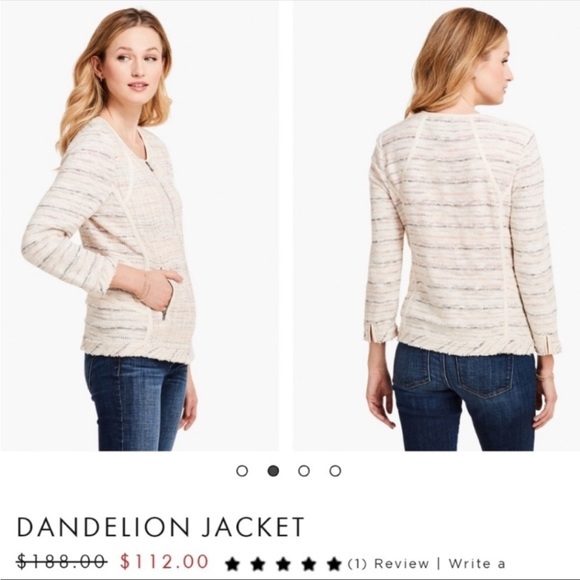 NIC+ZOE Jackets & Blazers - Nic+Zoe Jacket Dandelion Tweed Fringe Zip up Jacket Sz small